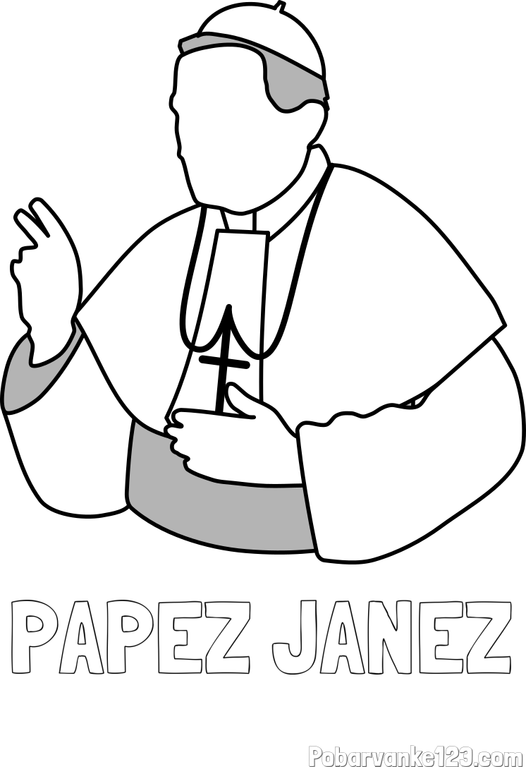 Pobarvanka imena PAPEŽ JANEZ in pobarvanka papeža