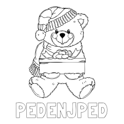 Online izdelana pobarvanka - Pobarvanka imena PEDENJPED in pobarvanka ljubkega medvedka