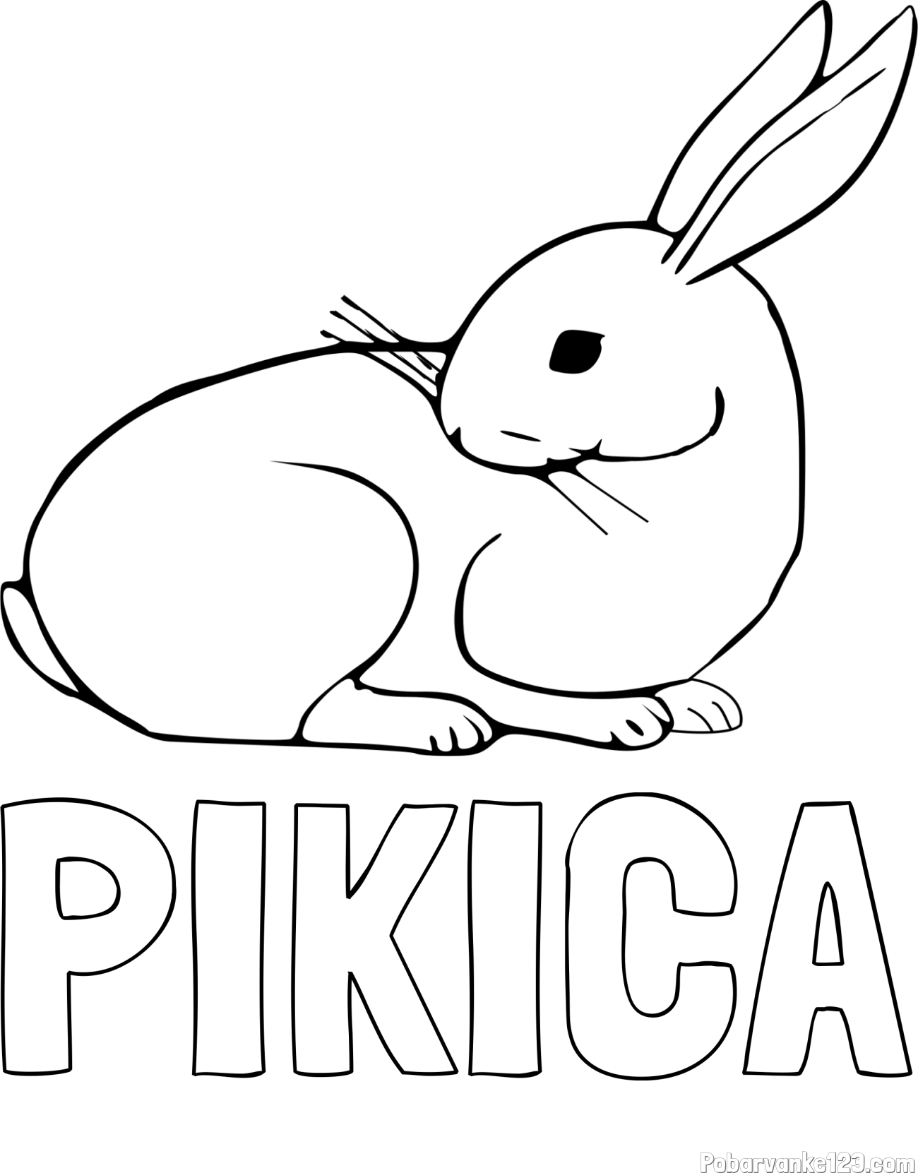 Pobarvanka imena PIKICA in pobarvanka zajčka, ki je nekaj opazil