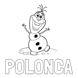 Online izdelana pobarvanka - Pobarvanka imena POLONCA in pobarvaka lubkega snežaka Olaf