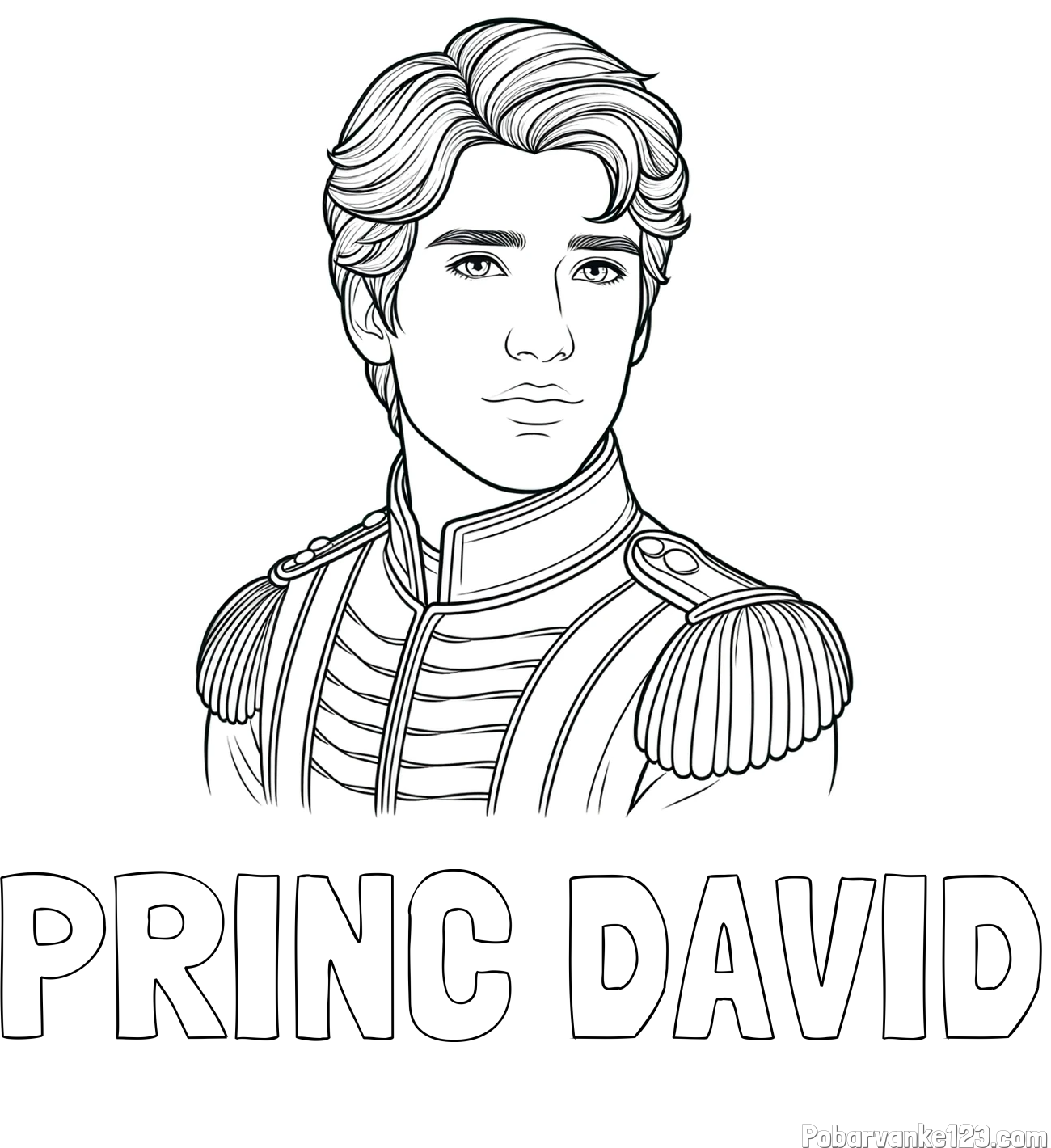 Pobarvanka imena PRINC DAVID in pobarvanka princa