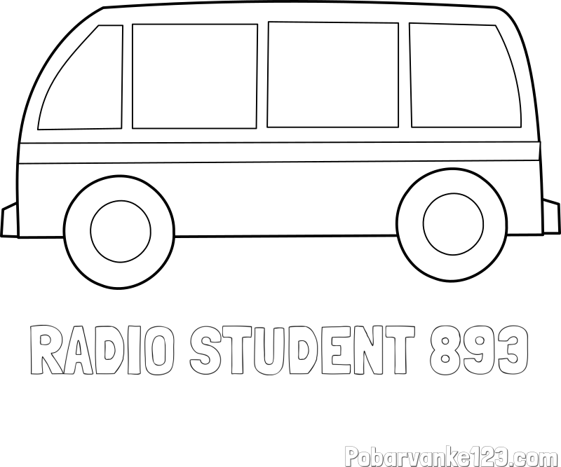 Pobarvanka imena RADIO ŠTUDENT 893 in avtobus