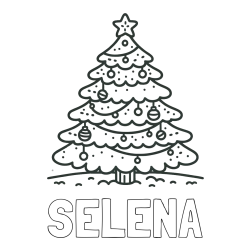 Online izdelana pobarvanka - Pobarvanka imena SELENA in pobarvanka božičnega drevesa