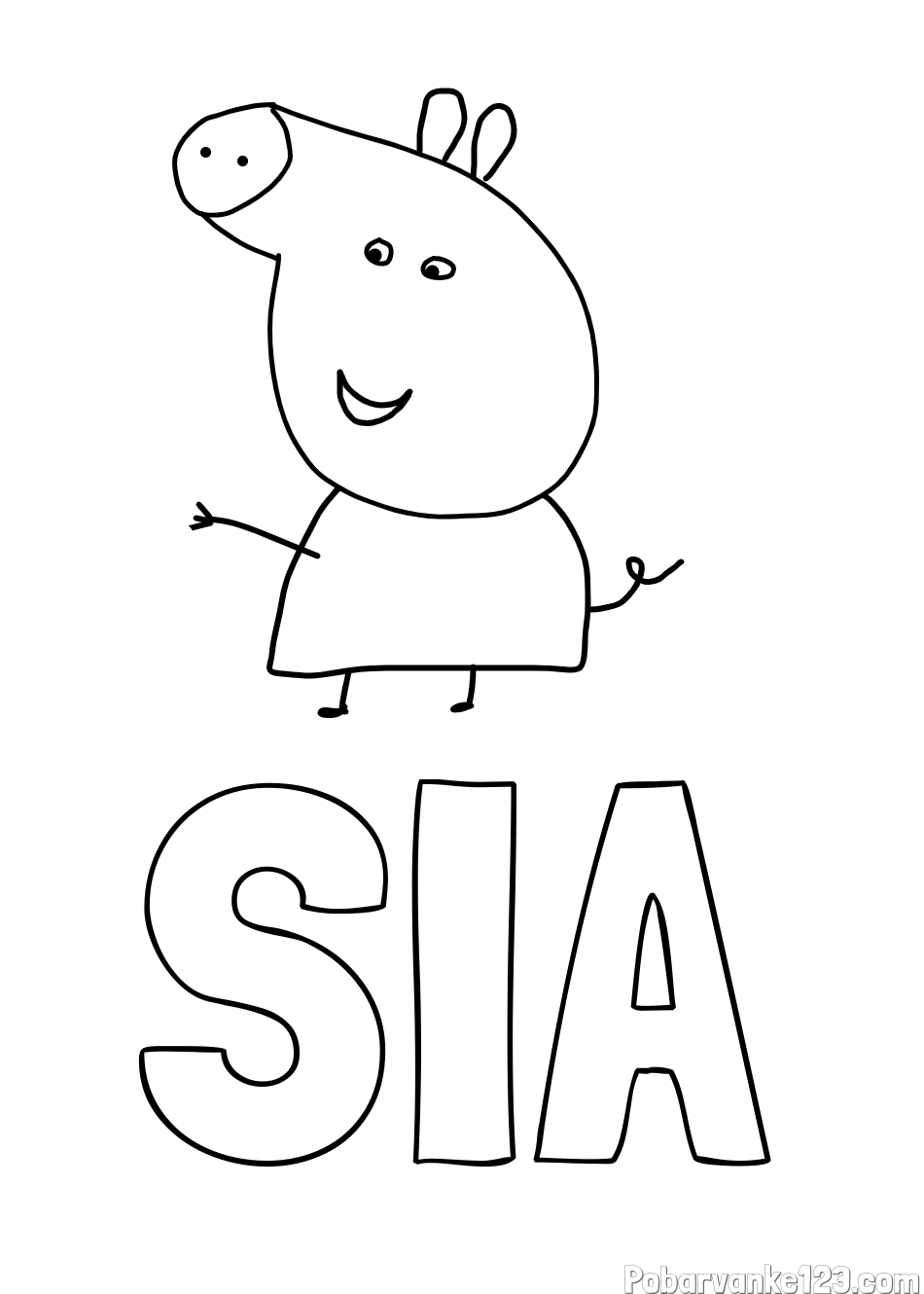 Pobarvanka imena SIA in pobarvanka pujse PEPE 🐽