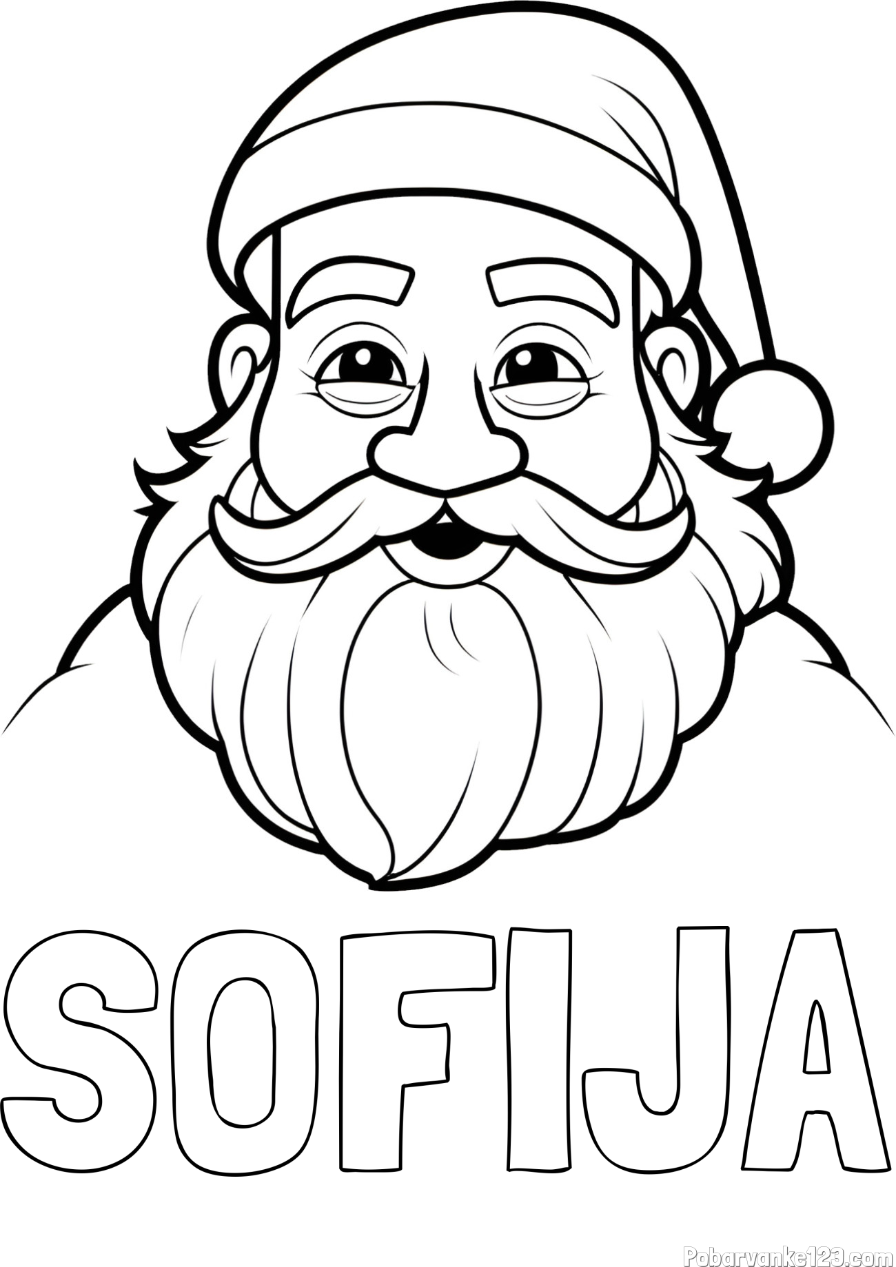 Pobarvanka imena SOFIJA in pobarvanka utrujenega Božička