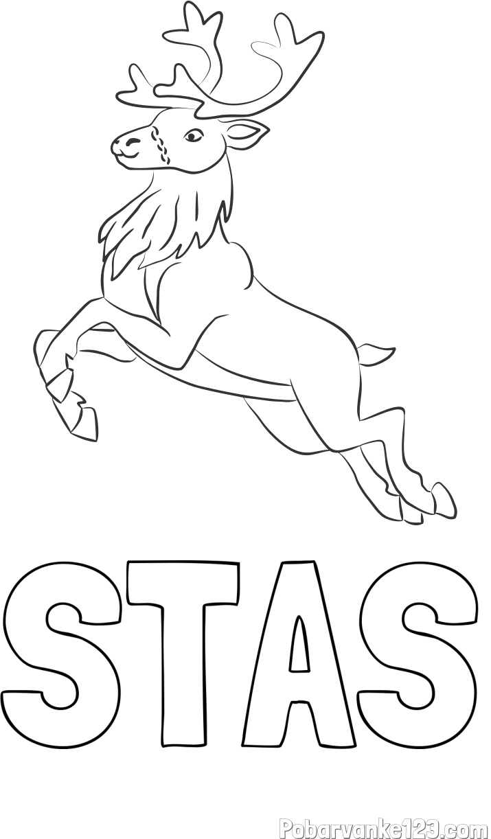 Pobarvanka imena STAŠ in pobarvanka jelenčka Rudolfa