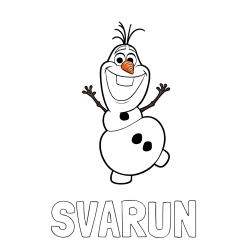 Online izdelana pobarvanka - Pobarvanka imena SVARUN in pobarvanka ljubkega snežaka Olaf