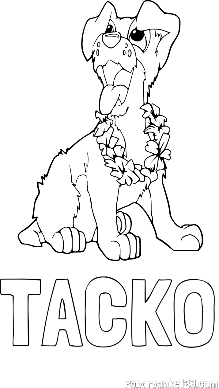 Pobarvanka imena TAČKO in pobarvanka kužka