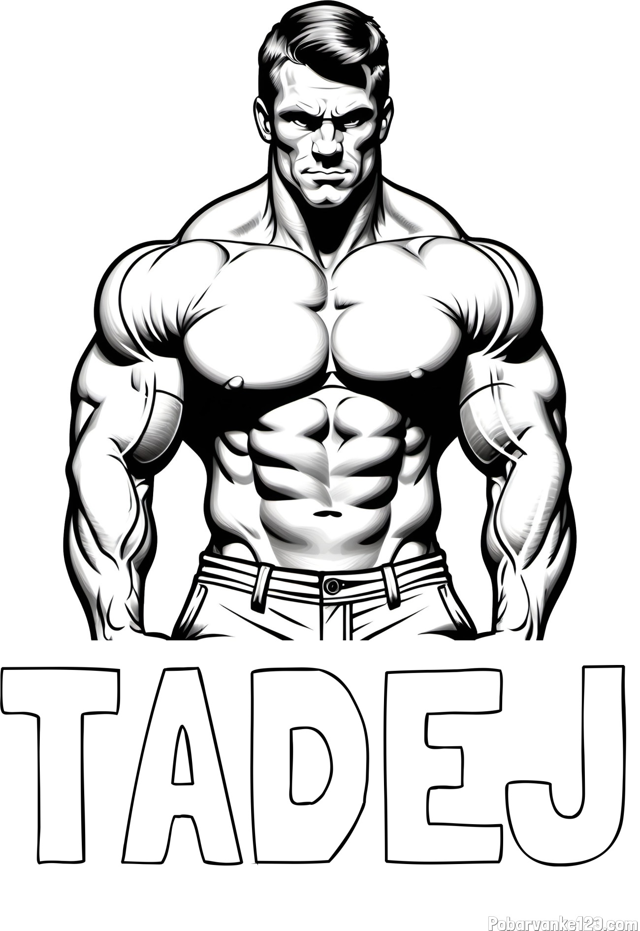 Pobarvanka imena TADEJ in pobarvanka bodybuilder-ja