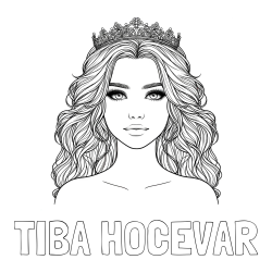 Online izdelana pobarvanka - Pobarvanka imena TIBA HOČEVAR in pobarvanka prikupne princeske