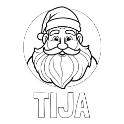 Online izdelana pobarvanka - Pobarvanka imena TIJA in pobarvanka ljubkega in nasmejanega Božička