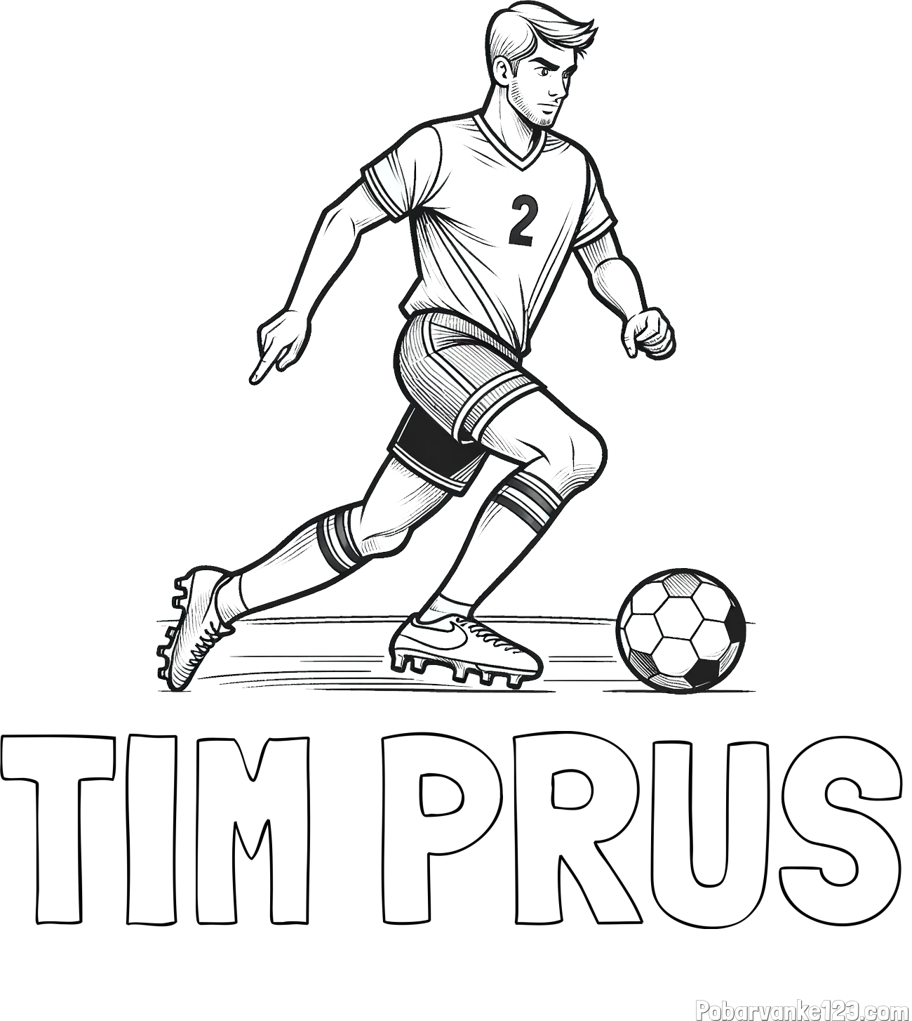 Pobarvanka imena TIM PRUS in pobarvanka nogometaša