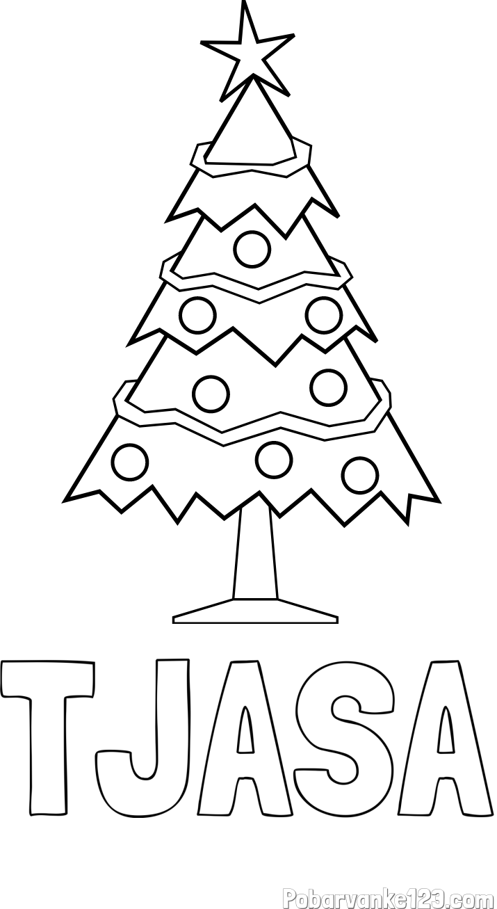 Pobarvanka imena TJAŠA in pobarvanka božične smrečice