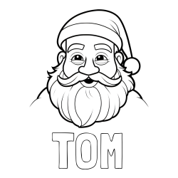 Online izdelana pobarvanka - Pobarvanka imena TOM in pobarvanka utrujenega Božička