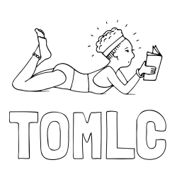 Online izdelana pobarvanka - Pobarvanka imena TOMLC in pobarvanka kopalke med branjem knjige