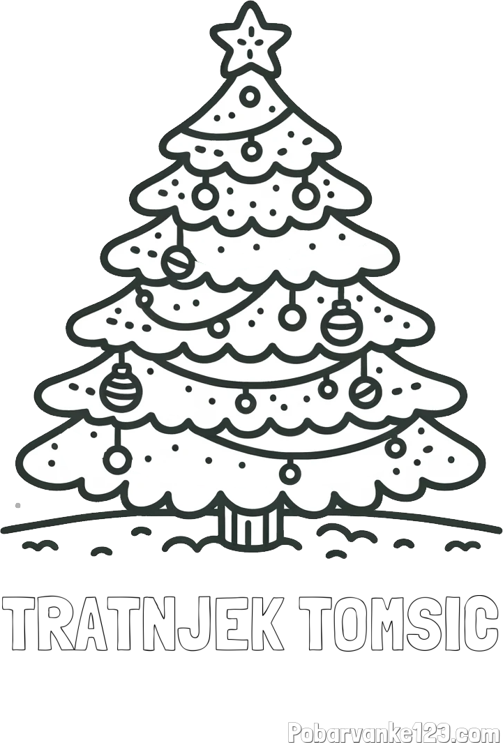 Pobarvanka imena TRATNJEK TOMSIČ in pobarvanka božičnega drevesa