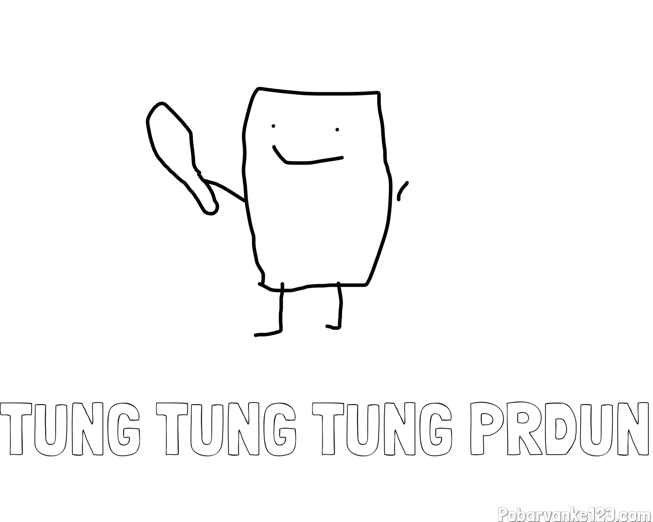 Pobarvanka imena TUNG TUNG TUNG PRDUN in tung tung tung sahur