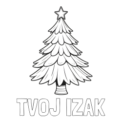 Online izdelana pobarvanka - Pobarvanka imena TVOJ IZAK in pobarvanka božične smreke z zvezdo