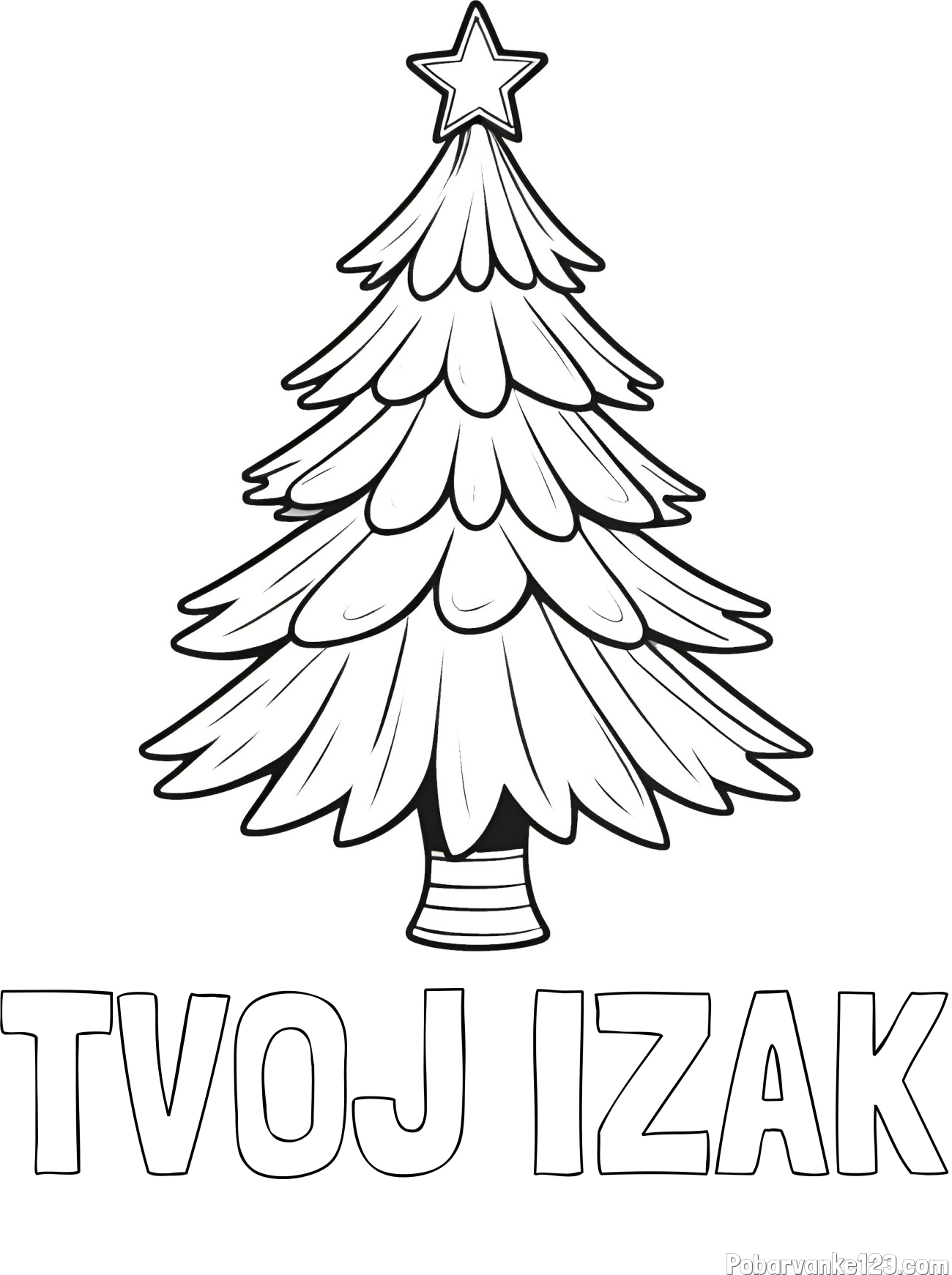 Pobarvanka imena TVOJ IZAK in pobarvanka božične smreke z zvezdo