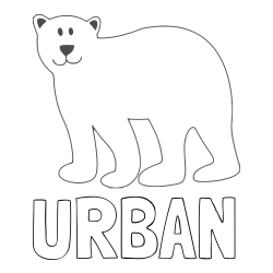 Online izdelana pobarvanka - Pobarvanka imena URBAN in pobarvanka polarnega medveda