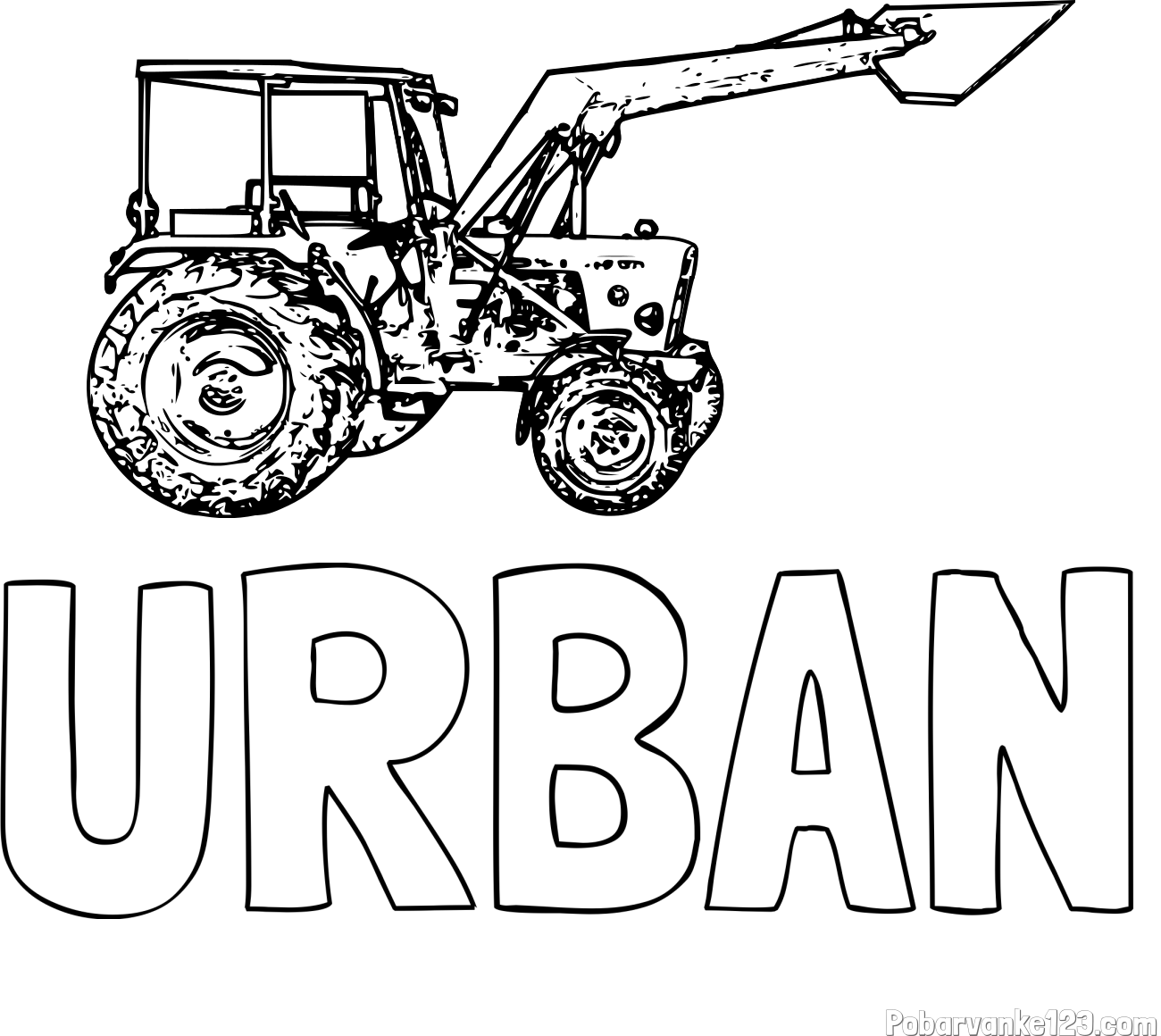 Pobarvanka imena URBAN in pobarvanka starega traktorja