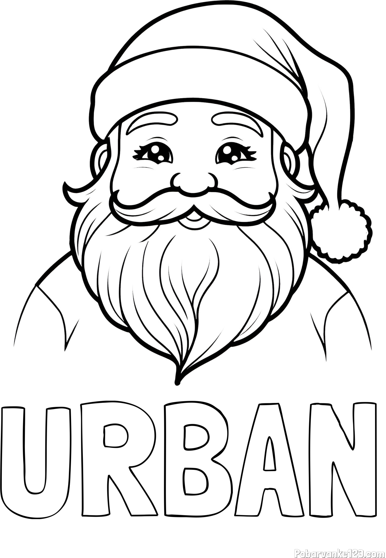 Pobarvanka imena URBAN in preprosta pobarvanka ljubkega Božička