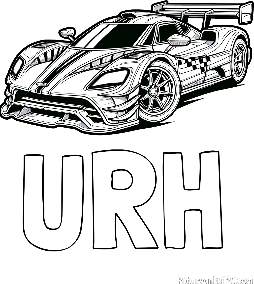 Pobarvanka imena URH in pobarvanka modernega športnega avtomobila