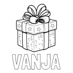Online izdelana pobarvanka - Pobarvanka imena VANJA in pobarvanka božičnega darila
