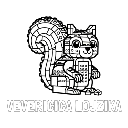 Online izdelana pobarvanka - Pobarvanka imena VEVERIČICA LOJZIKA in pobarvanka LEGO veverice