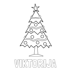 Pobarvanka imena VIKTORIJA in pobarvanka božične smrečice