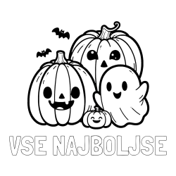 Online izdelana pobarvanka - Pobarvanka imena VSE NAJBOLJSE in pobarvanka duhca in buč za noč čarovnic