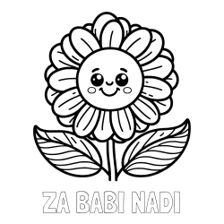 Online izdelana pobarvanka - Pobarvanka imena ZA BABI NADI in pobarvanka ljubke in nasmejane rože