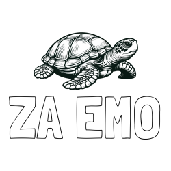 Online izdelana pobarvanka - Pobarvanka imena ZA EMO in pobarvanka velike želve