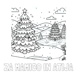 Online izdelana pobarvanka - Pobarvanka imena ZA MAMICO IN ATIJA in pobarvanka božične smrečice v naravi