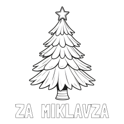 Online izdelana pobarvanka - Pobarvanka imena ZA  MIKLAVŽA in pobarvanka božične smreke z zvezdo