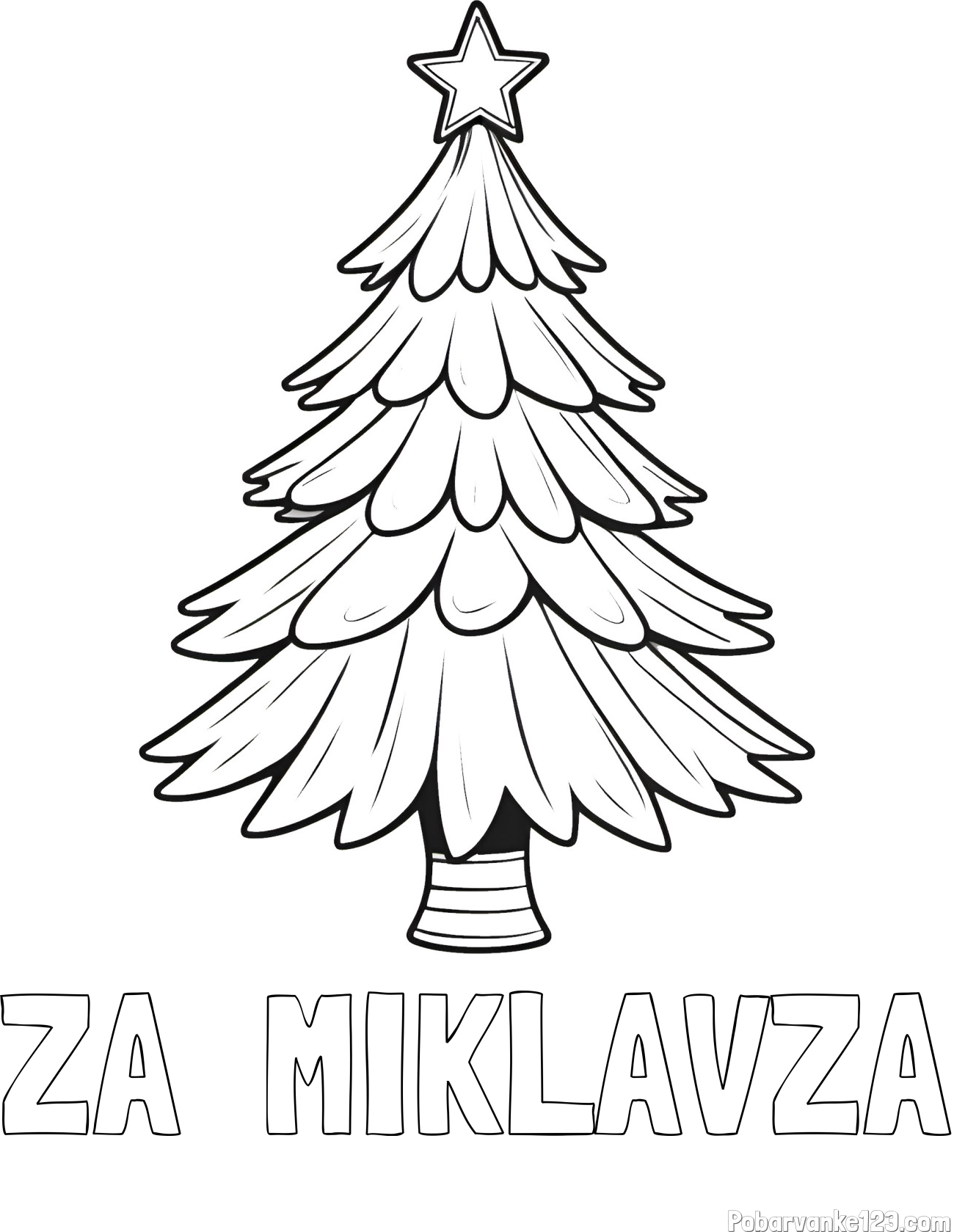 Pobarvanka imena ZA  MIKLAVŽA in pobarvanka božične smreke z zvezdo
