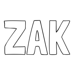 Online izdelana pobarvanka - Pobarvanka imena ZAK