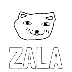 Online izdelana pobarvanka - Pobarvanka imena ZALA in MUCA