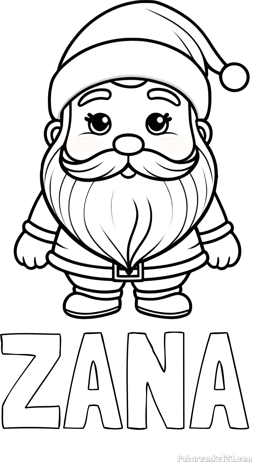 Pobarvanka imena ŽANA in otroška pobarvanka ljubkega Božička