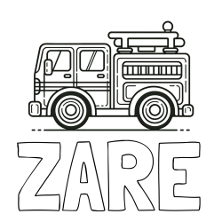 Pobarvanka imena ŽARE in lepa pobarvnak gasilskega avta