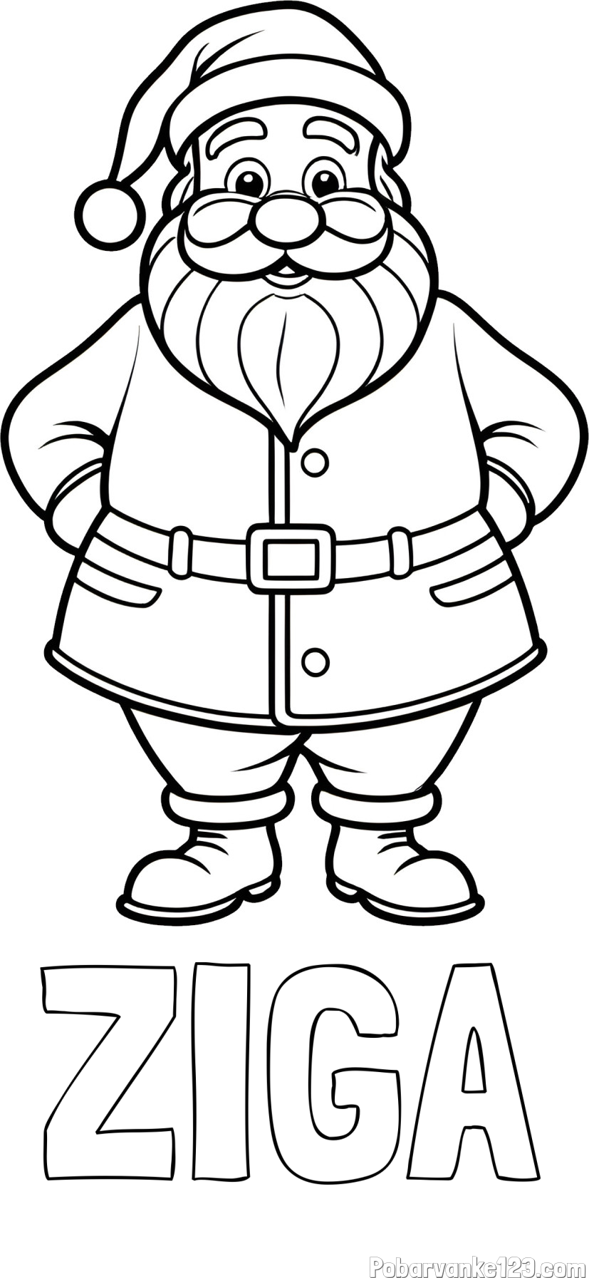 Pobarvanka imena ŽIGA in pobarvanka stoječega Božička