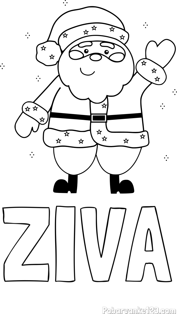 Pobarvanka imena ŽIVA in pobarvanka božička