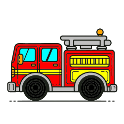 Pobarvana pobarvanka - Lepa pobarvnak gasilskega avta