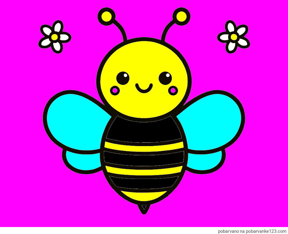 POBARVANA POBARVANKA - Otroška pobarvanka čebele