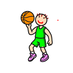 Pobarvana pobarvanka - Otroška pobarvanka košarkarja