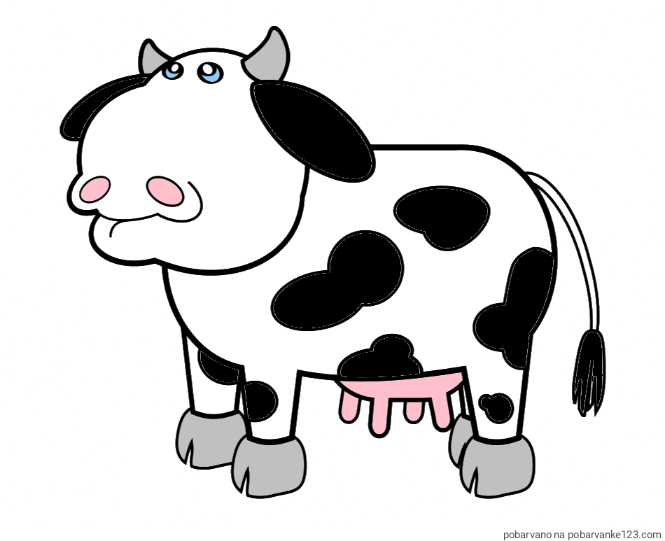 POBARVANA POBARVANKA - Otroška pobarvanka smešne krave