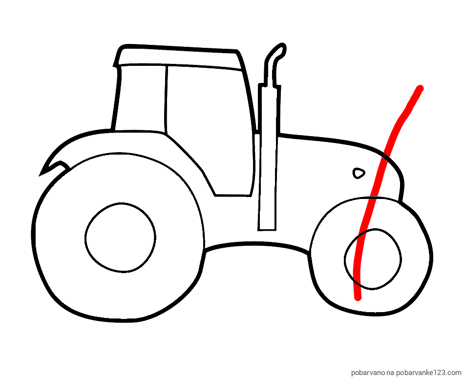 POBARVANA POBARVANKA - Otroška pobarvanka traktorja
