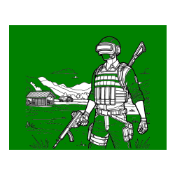 Pobarvana pobarvanka - Otroška PUBG pobarvanka