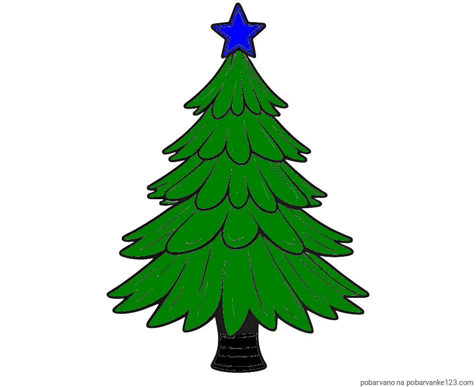 POBARVANA POBARVANKA - Pobarvanka božične smreke z zvezdo