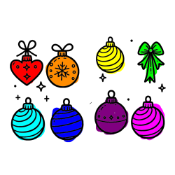 Pobarvana pobarvanka - Pobarvanka božičnih okraskov za na smrečico